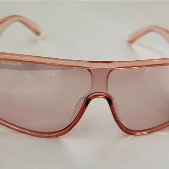 Steve Madden Sunglasses Oversized Light Crystal Pink Shield Style NWOT - Picture 4 of 12